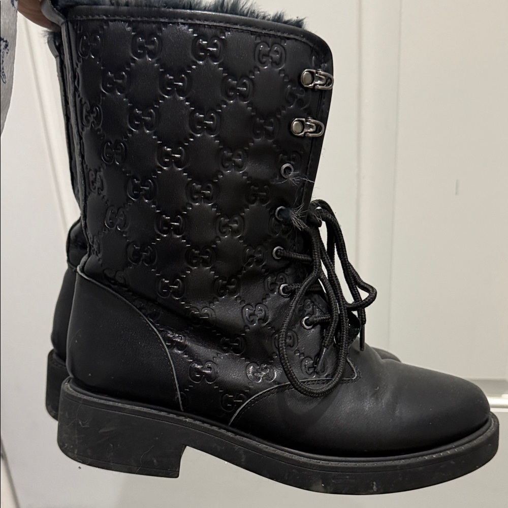 Gucci Women's Black Lace-Up winter Boots - Picture 5 of 6
